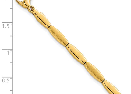 14k Brushed and Polished Fancy Oval Bar Link