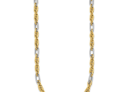 14k Yellow & Rhodium Chain Necklaces Style SF3218 - Classique Jewelry Inc.