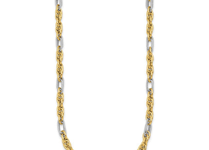 14k with White Rhodium Polished Fancy Rope Chain Necklace (Style SF3218-18)
