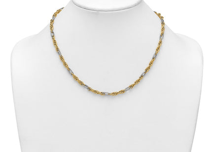 14k Yellow & Rhodium Chain Necklaces Style SF3218 - Classique Jewelry Inc.