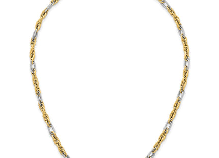 14k Yellow & Rhodium Chain Necklaces Style SF3218 - Classique Jewelry Inc.