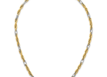 14k with White Rhodium Polished Fancy Rope Chain Necklace (Style SF3218-18)