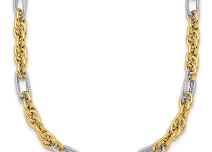14k Yellow & Rhodium Chain Necklaces Style SF3218 - Classique Jewelry Inc.