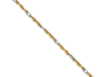 14k Yellow & Rhodium Chain Bracelets Style SF3218 - Classique Jewelry Inc.