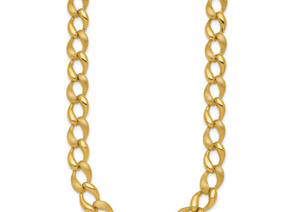14k Brushed and Polished Fancy Curb Link Necklace (Style SF3219-17)