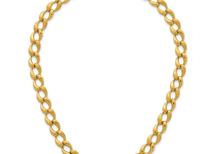14k Brushed and Polished Fancy Curb Link Necklace (Style SF3219-17)