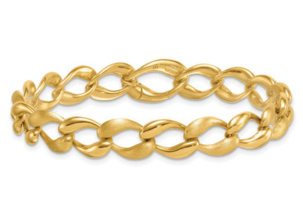 14k Brushed and Polished Fancy Curb Link Necklace