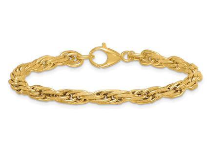 14k Polished And Textured Flat Rope Chain