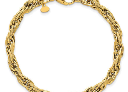 14k Polished And Textured Flat Rope Chain