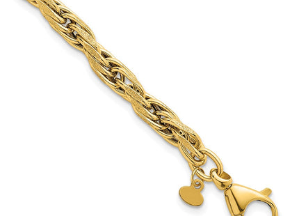 14k Polished And Textured Flat Rope Chain