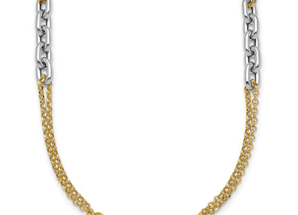 14k Two-tone Chain Necklaces Style SF3221 - Classique Jewelry Inc.