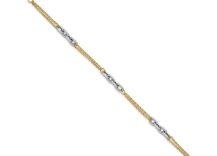 14k Two-tone Chain Bracelets Style SF3221 - Classique Jewelry Inc.