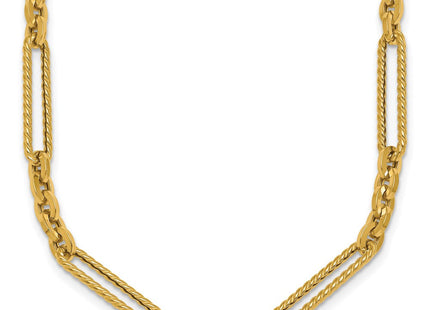 14K Polished and Textured Fancy Link with Toggle Necklace (Style SF3224-18)
