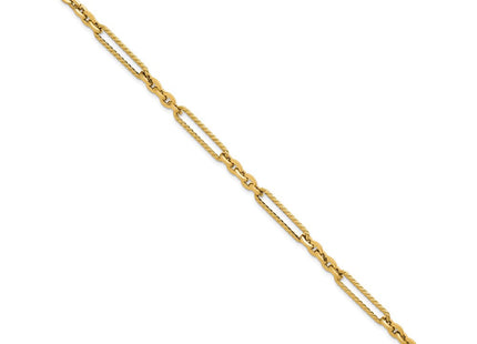 14K Polished and Textured Fancy Link with Toggle 7. Necklace