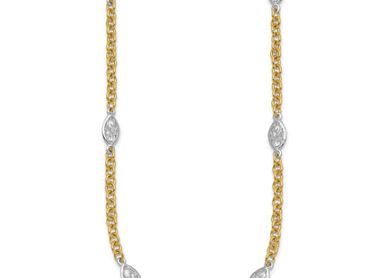 14k Two-tone Chain Necklaces Style SF3225 - Classique Jewelry Inc.