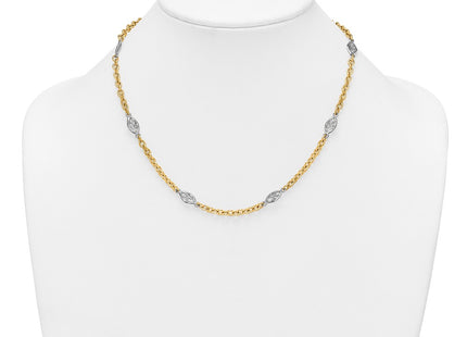 14k Two-tone Chain Necklaces Style SF3225 - Classique Jewelry Inc.