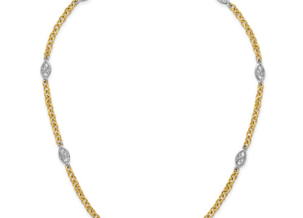 14k Two-tone Chain Necklaces Style SF3225 - Classique Jewelry Inc.