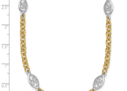 14k Two-tone Chain Necklaces Style SF3225 - Classique Jewelry Inc.