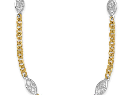 14k Two-tone Chain Necklaces Style SF3225 - Classique Jewelry Inc.