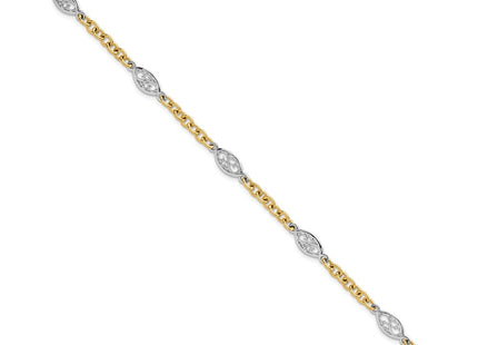 14k Two-tone Chain Bracelets Style SF3225 - Classique Jewelry Inc.