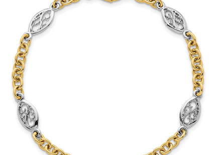 14k Two-tone Chain Bracelets Style SF3225 - Classique Jewelry Inc.