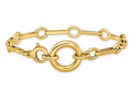 14k Polished Fancy Long Link with Circle