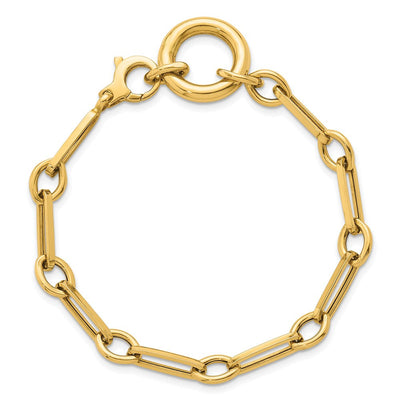 14K Polished Fancy Long Link with Circle, 17.5 x 18mm