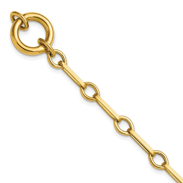 14k Polished Fancy Long Link with Circle, 17.5 x 18mm