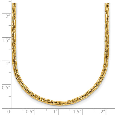 14K Polished Fancy Link Necklace, 18 x 2.9mm