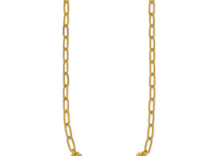 14K Polished Fancy Oval and Twisted Link Paperclip Necklace (Style SF3228-18)