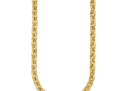 14k Polished And Brushed Fancy Cable Chain Necklace (Style SF3229-18)