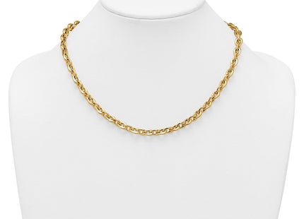 14k Polished And Brushed Fancy Cable Chain Necklace (Style SF3229-18)