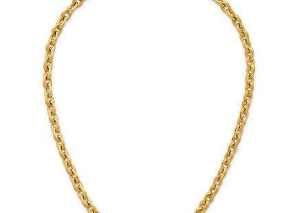 14k Polished And Brushed Fancy Cable Chain Necklace (Style SF3229-18)