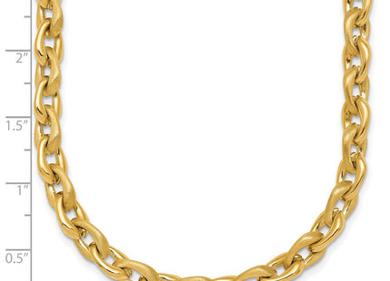 14k Polished And Brushed Fancy Cable Chain Necklace (Style SF3229-18)