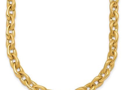 14k Polished And Brushed Fancy Cable Chain Necklace (Style SF3229-18)