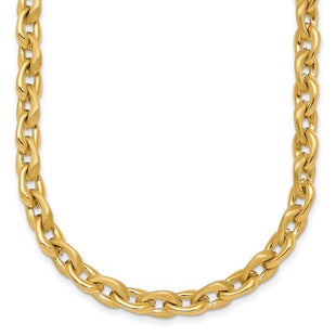 14k Polished And Brushed Fancy Cable Chain Necklace (Style SF3229-18)