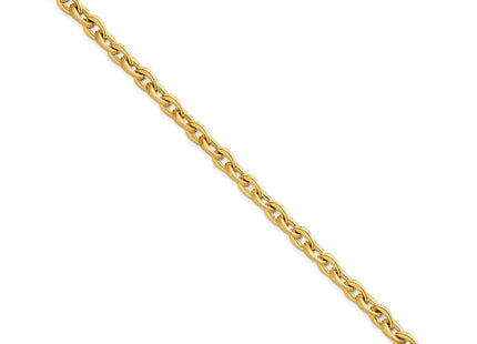 14k Polished And Brushed Fancy Cable Chain 7. Necklace