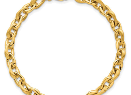 14k Polished And Brushed Fancy Cable Chain 7. Necklace