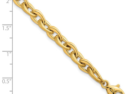 14k Polished And Brushed Fancy Cable Chain 7. Necklace