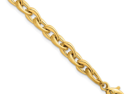 14k Polished And Brushed Fancy Cable Chain 7. Necklace
