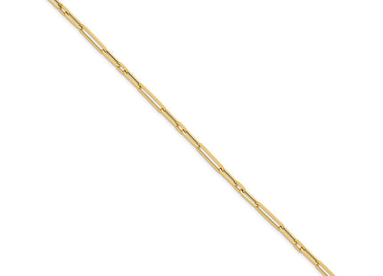14k Polished Fancy Long and Short Paperclip Link