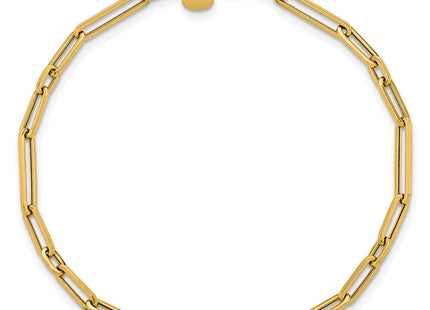14k Polished Fancy Long and Short Paperclip Link
