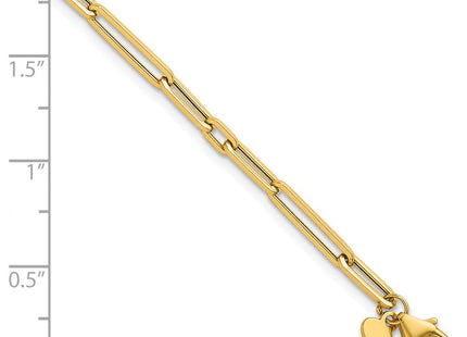 14k Polished Fancy Long and Short Paperclip Link