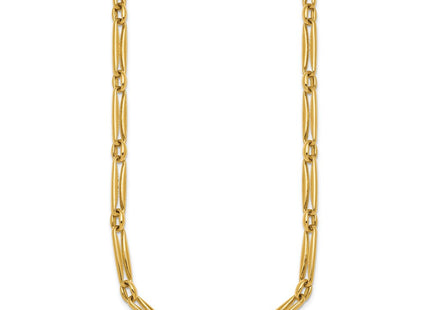 14k Polished Fancy Long and Round Link Necklace (Style SF3231-18)