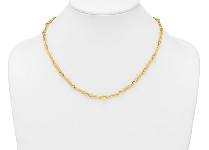 14k Polished Fancy Long and Round Link Necklace (Style SF3231-18)