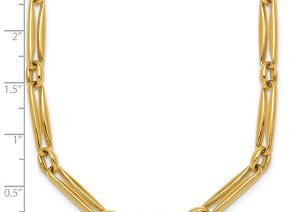 14k Polished Fancy Long and Round Link Necklace (Style SF3231-18)