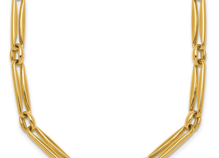 14k Polished Fancy Long and Round Link Necklace (Style SF3231-18)