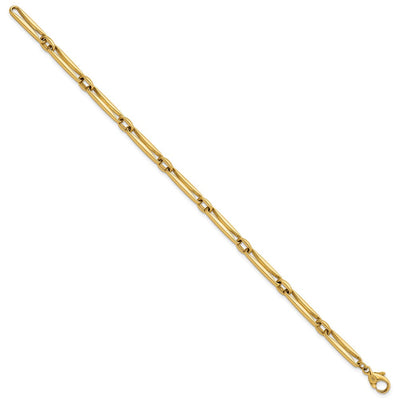 14K Polished Fancy Long and Round Link Necklace