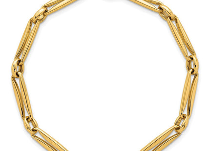 14k Polished Fancy Long and Round Link 7. Necklace