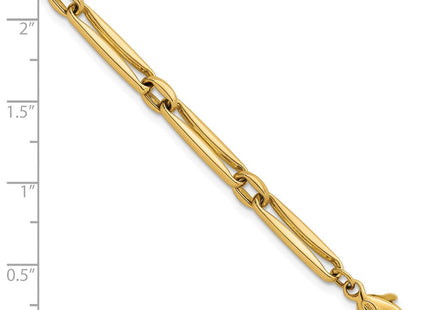 14k Polished Fancy Long and Round Link 7. Necklace